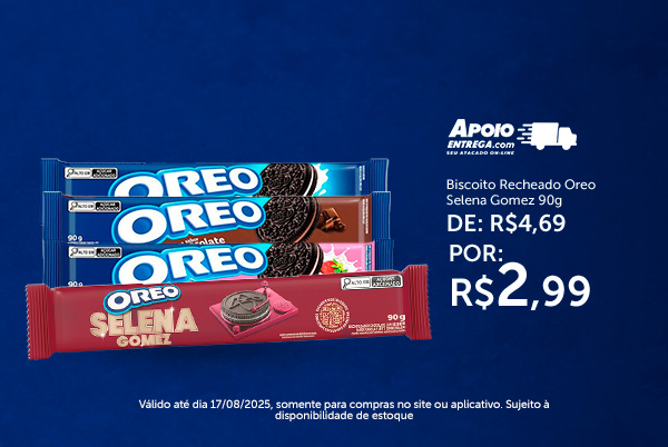 Biscoito Recheado Oreo Selena Gomez 90g até 17/08